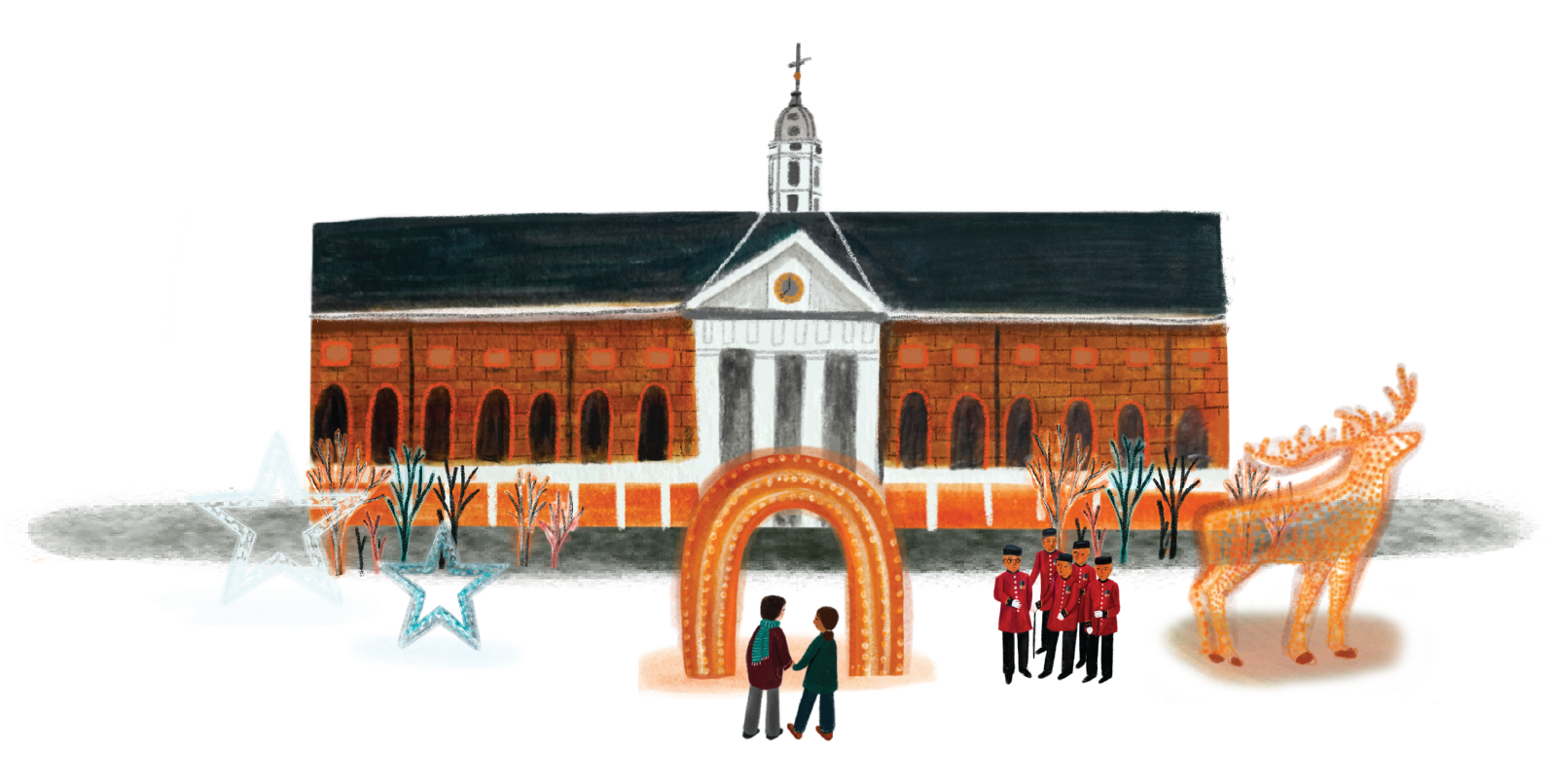Illustration of the Christmas Hall